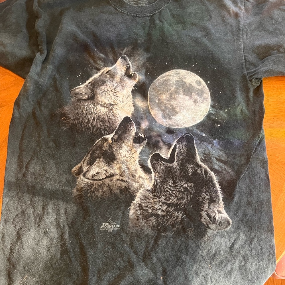 The Mountain Wolf Moon Black T-Shirt